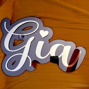 ( NAME SIGN ) 3D cut acrylic mirror ( ANY NAME ANY SIZE )